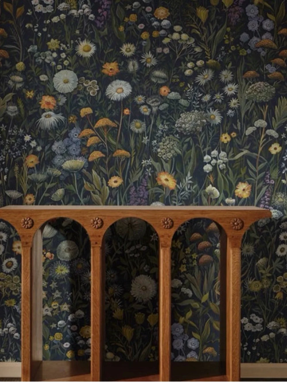 House of Hackney Prataria Wallpaper — navy, green, yellow, orange, white, purple